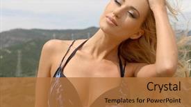  Presentation with animal print - Presentation consisting of wearing bikini and animal print background and a coral colored foreground