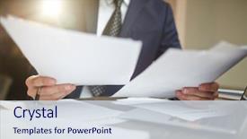  Presentation with successful - Presentation theme featuring wearing black formal suit reading background and a sky blue colored foreground