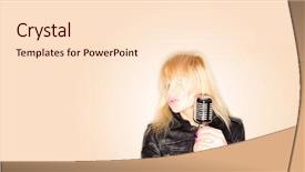  Presentation with black woman - Colorful slide deck enhanced with wearing black jacket singing rockstar backdrop and a lemonade colored foreground