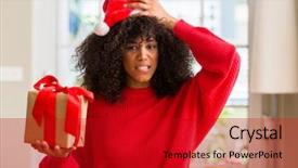  Presentation with generation and african american culture - Theme enhanced with wearing christmas red hat stress background and a crimson colored foreground