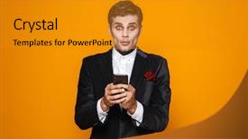  Presentation with halloween - Slides consisting of wearing classical suit and creepy background and a gold colored foreground