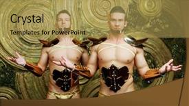  Presentation with golden - Cool new presentation theme with wearing costumes with golden armour backdrop and a yellow colored foreground