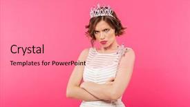  Presentation with magic wand - Presentation design consisting of wearing crown and holding magic background and a coral colored foreground