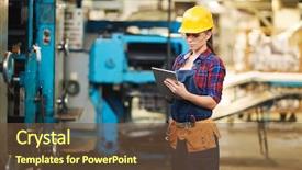  Presentation with using digital tablet - Cool new theme with wearing denim overall using digital backdrop and a tawny brown colored foreground