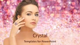  Presentation with ring diamond jewelry - Slide set enhanced with wearing diamond ring over pink background and a coral colored foreground