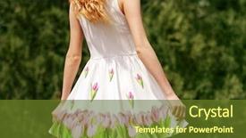  Presentation with flower woman - Beautiful slide deck featuring wearing dress with beautiful flower backdrop and a tawny brown colored foreground
