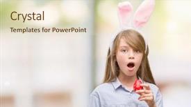  Presentation with young child brain development - PPT theme with wearing easter bunny ears scared background and a  colored foreground