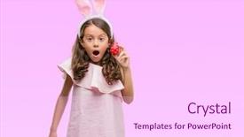  Presentation with face expression recognition - PPT layouts featuring wearing easter rabbit ears scared background and a  colored foreground