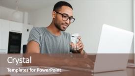  Presentation with benefits of drinking water - Presentation theme featuring wearing eyeglasses drinking water background and a tawny brown colored foreground