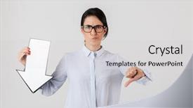  Presentation with upset - Audience pleasing slide deck consisting of wearing eyeglasses holding blank arrow backdrop and a  colored foreground