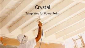  Presentation with facial - Slide deck having wearing facial protection spray painting background and a lemonade colored foreground