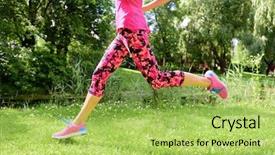  Presentation with running shoes - Amazing theme having wearing floral capris leggings compression backdrop and a yellow colored foreground