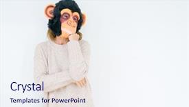  Presentation with wearing a surgical face mask - Cool new PPT theme with wearing funny and crazy money backdrop and a  colored foreground