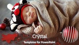  Presentation with baby christmas - PPT layouts featuring wearing funny reindeer pajamas rudolph background and a tawny brown colored foreground