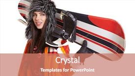  Presentation with modeling - Amazing slide deck having wearing fur vest ski googles backdrop and a  colored foreground