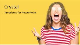  Presentation with glasses - Amazing PPT theme having wearing glasses crazy and mad backdrop and a yellow colored foreground