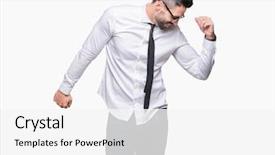  Presentation with moving business - Beautiful presentation theme featuring wearing glasses over isolated background backdrop and a  colored foreground