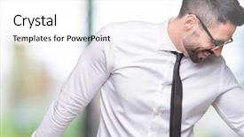  Presentation with moving business - Theme having wearing glasses over isolated background background and a  colored foreground