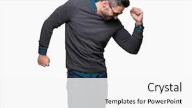  Presentation with elegant man in glasses optics - Presentation theme enhanced with wearing glasses over isolated background background and a  colored foreground