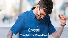  Presentation with glasses - PPT theme consisting of wearing glasses over isolated background background and a ocean colored foreground