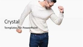  Presentation with dance and music - Presentation design having wearing glasses over isolated background background and a white colored foreground