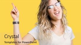  Presentation with dance and music - Audience pleasing presentation design consisting of wearing glasses over isolated background backdrop and a yellow colored foreground