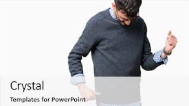  Presentation with young man wearing a hat - PPT layouts featuring wearing glasses over isolated background background and a white colored foreground