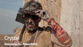  Presentation with steampunk - PPT layouts having wearing glasses with sledge hammer background and a tawny brown colored foreground