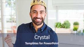  Presentation with king crown - Beautiful theme featuring wearing golden crown over head backdrop and a ocean colored foreground
