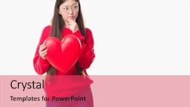  Presentation with thinking brain - Slide set consisting of wearing graduate uniform red heart background and a red colored foreground