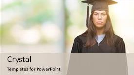  Presentation with simple - Slides featuring wearing graduated cap and uniform background and a soft green colored foreground