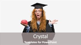  Presentation with hands holding - Presentation theme having uniform holding brain very happy background and a gray colored foreground