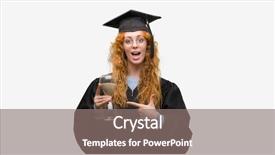  Presentation with young college student diagnosis of sti - Audience pleasing slide deck consisting of wearing graduated uniform holding hourglass backdrop and a  colored foreground