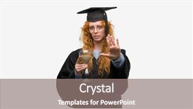  Presentation with student - Audience pleasing theme consisting of wearing graduated uniform holding hourglass backdrop and a  colored foreground