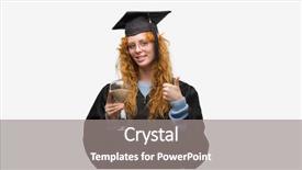  Presentation with student - PPT layouts featuring wearing graduated uniform holding hourglass background and a  colored foreground