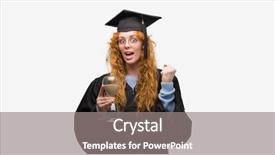  Presentation with young college student diagnosis of chlamydia - Slide deck with wearing graduated uniform holding hourglass background and a  colored foreground