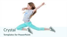  Presentation with dancing - Beautiful slides featuring wearing gray shirt and greenish backdrop and a cool aqua colored foreground