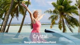  Presentation with road trip - Audience pleasing PPT layouts consisting of wearing hat in convertible car backdrop and a  colored foreground