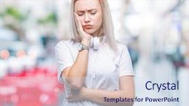  Presentation with problem statement problems and solutions - Cool new presentation theme with wearing headphones listening to music backdrop and a  colored foreground