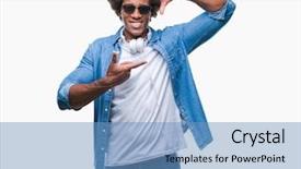  Presentation with latin america music - Audience pleasing presentation theme consisting of wearing headphones listening to music backdrop and a  colored foreground