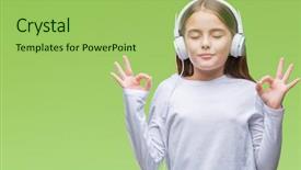  Presentation with dance music - Cool new presentation with wearing headphones listening to music backdrop and a mint green colored foreground