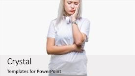  Presentation with music headphones - Presentation theme enhanced with wearing headphones listening to music background and a  colored foreground