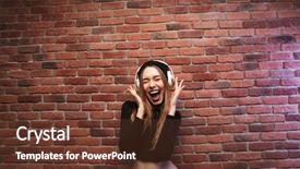  Presentation with hip hop dancing - Amazing theme having wearing headphones listening to music backdrop and a tawny brown colored foreground