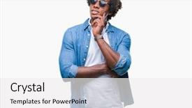  Presentation with central america music - Audience pleasing presentation theme consisting of wearing headphones listening to music backdrop and a white colored foreground