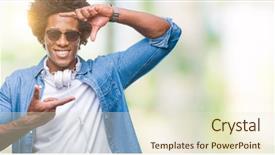  Presentation with country western american music - Beautiful slides featuring wearing headphones listening to music backdrop and a  colored foreground