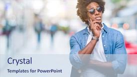  Presentation with country western american music - Audience pleasing PPT theme consisting of wearing headphones listening to music backdrop and a sky blue colored foreground