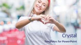  Presentation with love music - PPT layouts consisting of wearing headphones listening to music background and a sky blue colored foreground