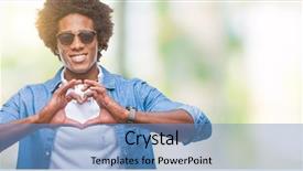  Presentation with love music - Cool new presentation theme with wearing headphones listening to music backdrop and a teal colored foreground