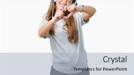  Presentation with love music - Cool new slides with wearing headphones listening to music backdrop and a light blue colored foreground