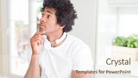  Presentation with african music - Presentation featuring wearing headphones listening to music background and a  colored foreground